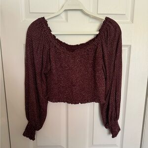 Urban Outfitters Long Sleeve Cropped Smock Shirt